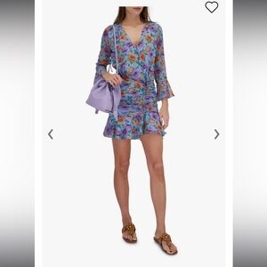 Veronica Beard Sean Floral Ruffle Silk Dress Size 4